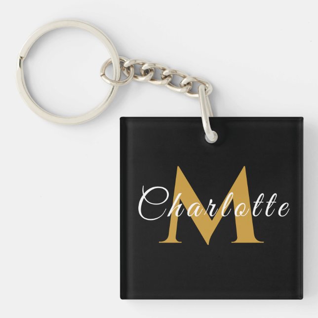 Personalised Keychain with Name & Monogram (Front)