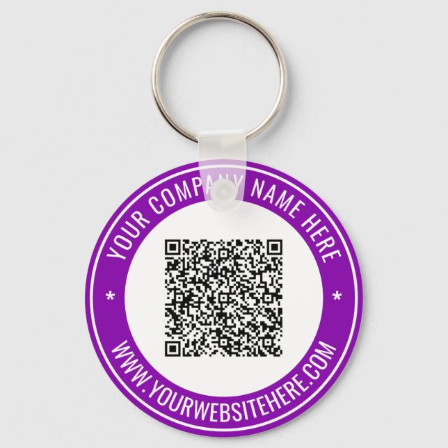 Personalised Keychain with Your QR Code and Text (Front)