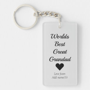 Personalised keychain worlds best great grandad