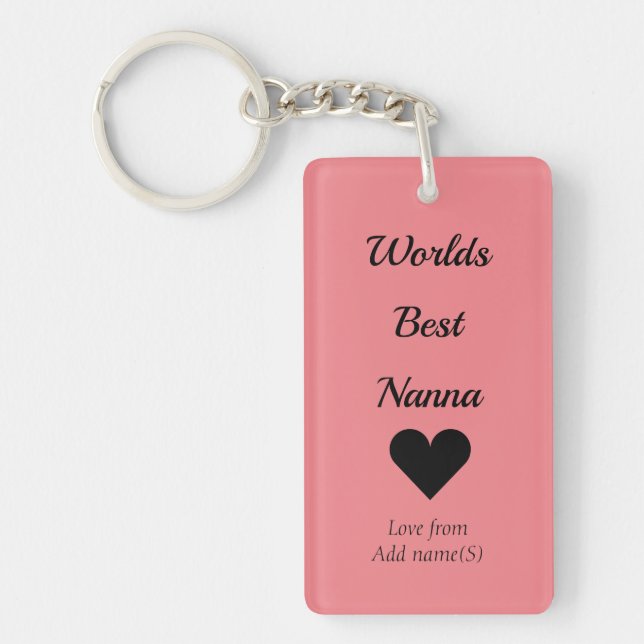 Personalised keychain worlds best nanna (Front)