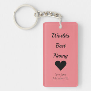 Personalised keychain worlds best nanny