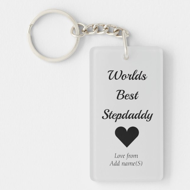 Personalised keychain worlds best stepdaddy (Front)
