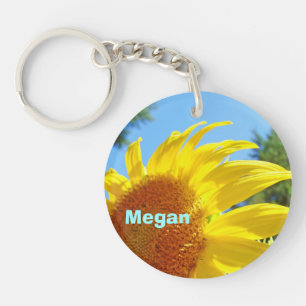 Personalised Keychains Add Name Sunflower Summer