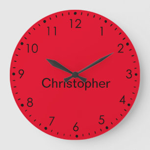 Personalised Kid Red Large Clock
