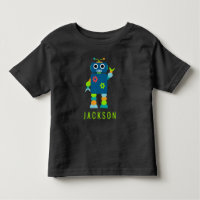 Personalised Kids Adorable Robot Boys Blue