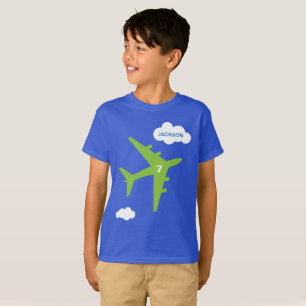 Personalised kid's aeroplane birthday party T-Shirt