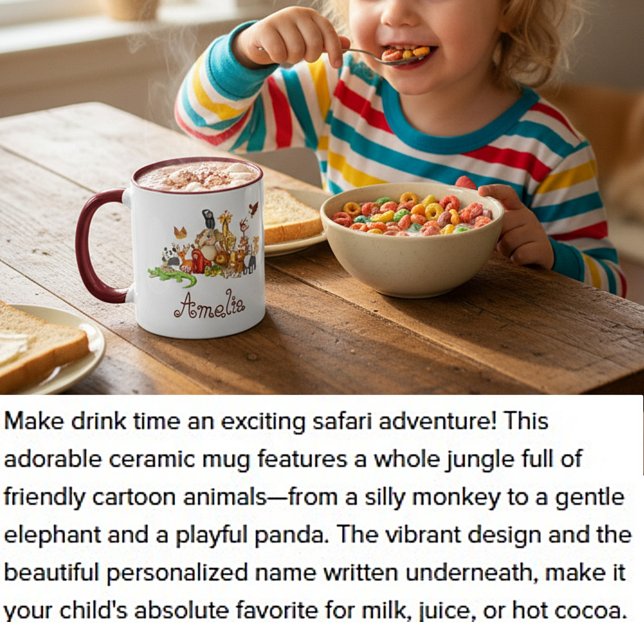 Personalised Kid's animals  Mug (Creator Uploaded)
