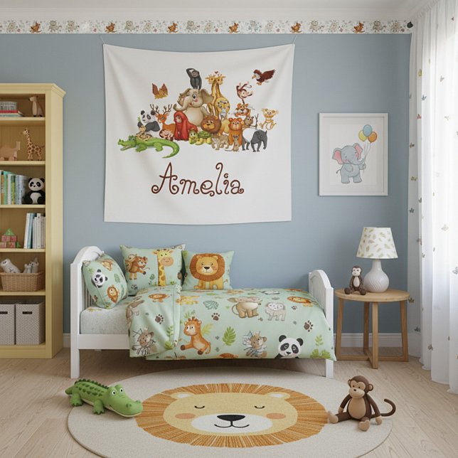 Personalised Kid's animals  Tapestry (Creator Uploaded)