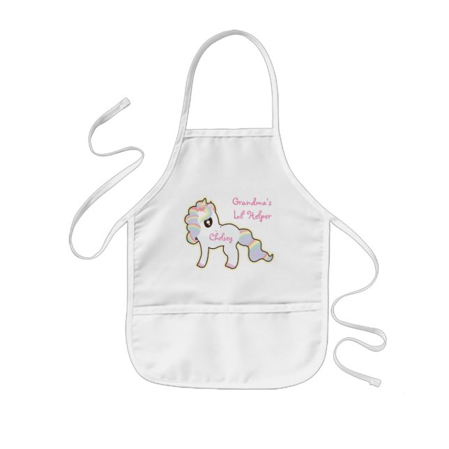 Personalised Kids Apron/Unicorn-Grandma lil Helper Apron (Front)