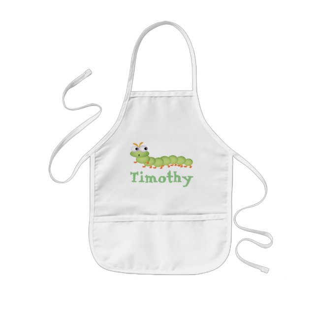 Personalised Kids Apron/Worm Kids Apron (Front)