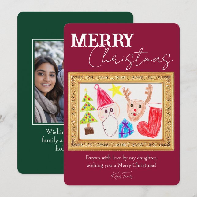 Personalised Kids Art & Photo Holiday Card (Front/Back)