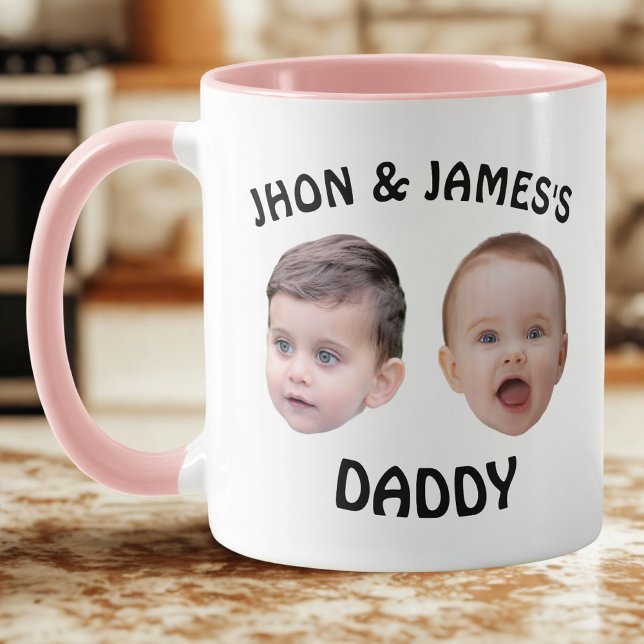 Personalised Kids Baby Face Mug | 2 Photos Dad Mug (Creator Uploaded)