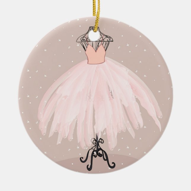 Personalised Kids Ballet Tutu Christmas Ornament (Front)
