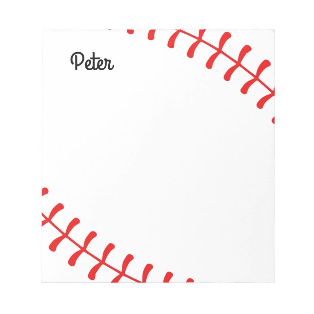 Personalised Kids Baseball Notepad (Front)
