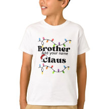 Personalised Kids basic white shirt brother Claus 
