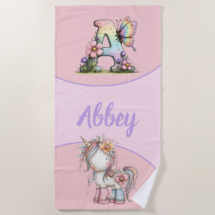 Personalised Kids Beach Towel with Custom Name 