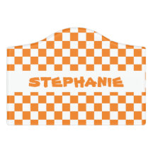 Personalised Kids Bedroom Sign-Chequered Door Sign