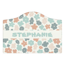 Personalised Kids Bedroom Sign- Floral Door Sign