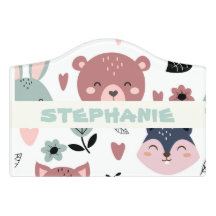 Personalised Kids Bedroom Sign- Woodland Door Sign