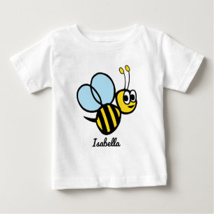 Personalised Kids Bee Cute Yellow Bumblebee Girls Baby T-Shirt