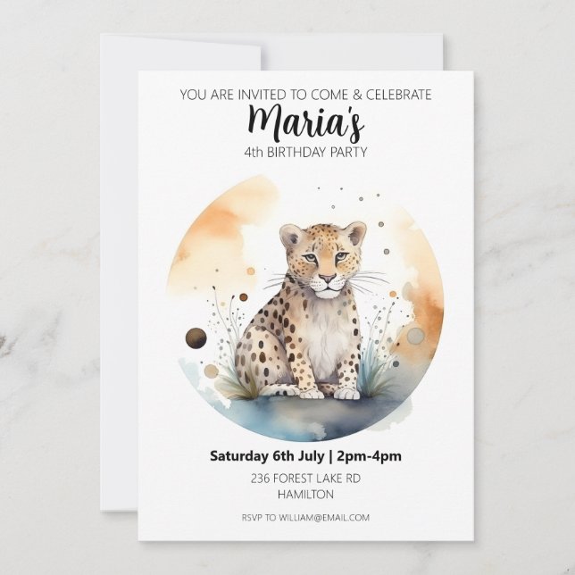 Personalised Kids Birthday Party Invitation (Front)