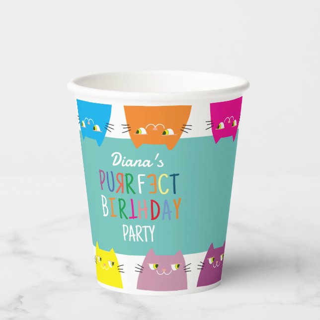 Personalised Kids Birthday Party Paper Cups (Front)