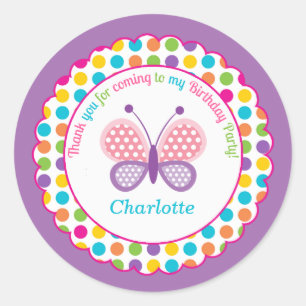 Personalised kids birthday party sticker stickers