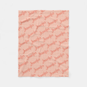 Personalised Kid's Blanket in Light  Coral Pink