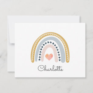 Personalised Kid's Boho Rainbow Note Card
