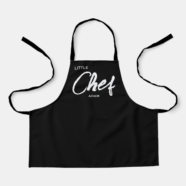 Personalised Kid's Chef Apron | Modern Black (Front)