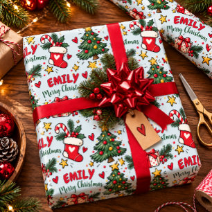 Personalised Kids Christmas Doodle Wrapping Paper