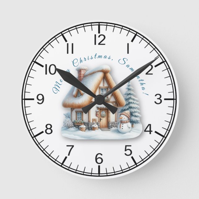 Personalised Kids Christmas Wall Clock (Front)