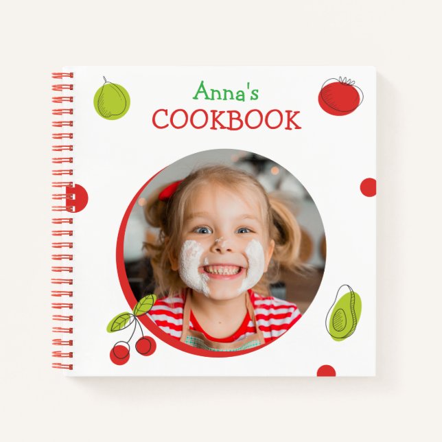 Personalised Kids Cookbook (Your Photo)  Notebook (Front)