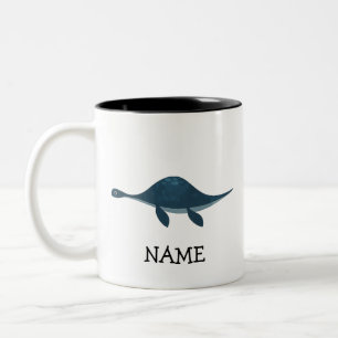 Personalised Kids Custom Dinosaur turtle  Two-Tone Coffee Mug