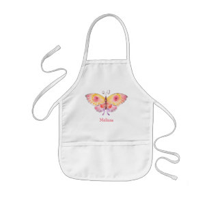 Personalised Kids Cute Butterfly Monogram Apron