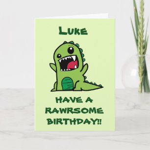 Personalised Kids Dinosaur Birthday Card