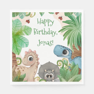 Personalised Kids Dinosaur Birthday Napkin