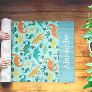 Personalised Kids Dinosaur Pattern Yoga Mat