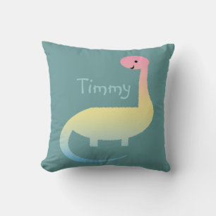 Personalised Kids Dinosaur Throw Pillow