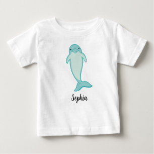 Personalised Kids Dolphin Girls Baby T-Shirt