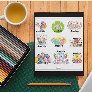 Personalised Kids Easter Custom-Cut Vinyl Sticker