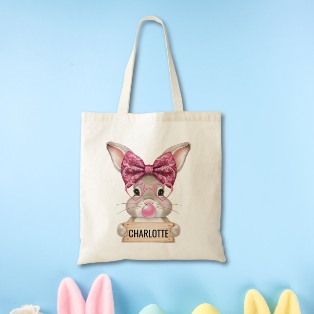 Personalised Kids Easter Tote Bag with Bunny  (Personalized Kids Easter Tote Bag with Bunny)