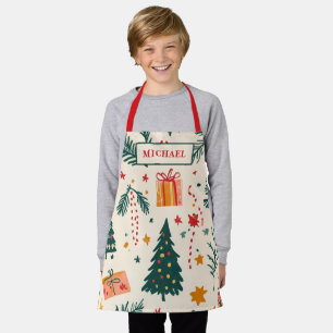 Personalised Kids Festive Christmas Baking  Apron