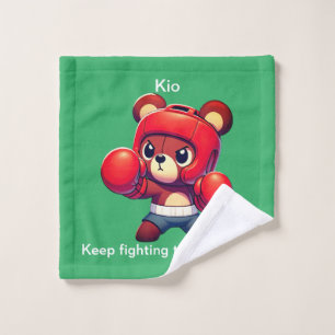 Personalised kids fight germs wash cloth