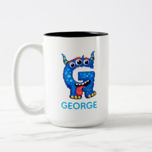 Personalised Kids Funny Monstrers Mug, Kids gifts  Two-Tone Coffee Mug