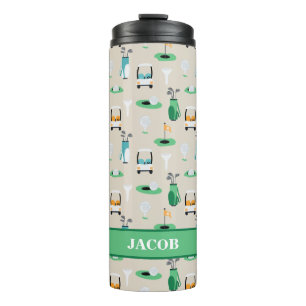 Personalised Kids Golfer Golfcart Golfing Sporty Thermal Tumbler