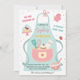 Personalised Kids Kitchen Cooking Birthday Invitation