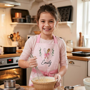 Personalised Kids Kitchen Pink Little Baker Apron