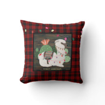 Personalised Kids LLama Alpaca Xmas Buffalo Plaid