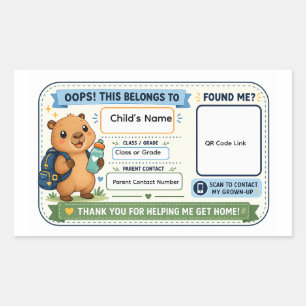 Personalised Kids Lost and Found QR Code Sticker